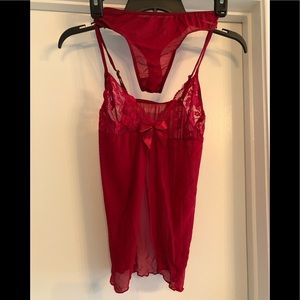 Red Babydoll, NIP, Small